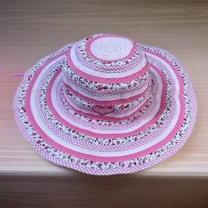 Millymook Sweetheart Girls Size Pink Gingham & Floral Floppy Sun Hat